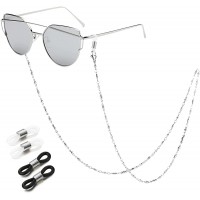 SAM & LORI Stylish Eyeglass Chain for Women-Mask Holder Chain-Silver Gold Rose - B3MG0BFOB