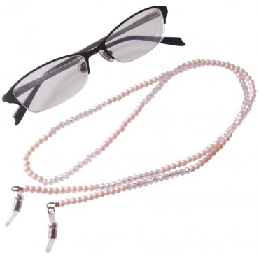 Sundysh Pearl Eyeglass Chain Pink Crystal Beaded Glasses Strap Lanyard Holder for Sunglass Women Girl - BKEXLEV42