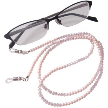 Sundysh Pearl Eyeglass Chain Pink Crystal Beaded Glasses Strap Lanyard Holder for Sunglass Women Girl - BKEXLEV42