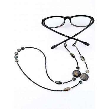 TOODOO 2 Pieces Eyeglass Chain for Women Beaded Eyeglass Straps Lanyards Sunglasses Holder with 4 Pieces Silicone Loop Color Set 1 - B6BX6QN6T