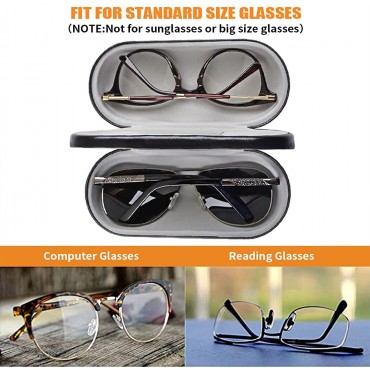 2 in 1 Eyelasses Case,Glasses Case for Two Frames,Eyeglass Case Hard Shell,Double Side Glasses Case Built in Mirror and Flannel for Women and Men,Medium - BVQ2A3PH0