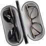 2 in 1 Eyelasses Case,Glasses Case for Two Frames,Eyeglass Case Hard Shell,Double Side Glasses Case Built in Mirror and Flannel for Women and Men,Medium - BVQ2A3PH0