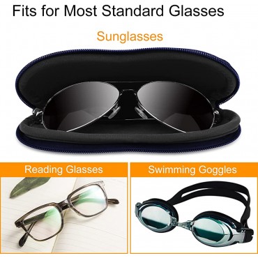 [2 Pack] Fintie Eyeglasses Case with Carabiner Ultra Light Portable Neoprene Zipper Sunglasses Soft Case - BSBYIXYVT