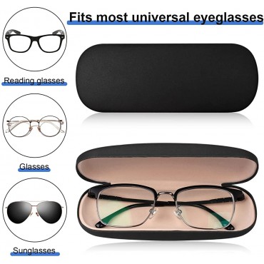 2 Pack Glasses Case Eyeglass Case with Cleaning Cloth Glasses Case Hard Shell Fits Most Glasses - BR4VNZDWS