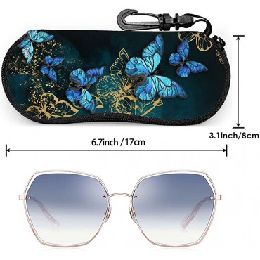 Beautiful Butterflies Sunglasses Soft Case With Belt Clip Ultra Light Zipper Portable Neoprene Eyeglasses Case - BHM0QZCIF