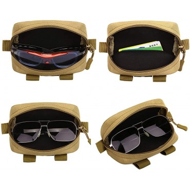 CamGo Tactical Sunglasses Hard Case Portable Molle Zipper Nylon Eyeglasses Carrying Case with Clip - BI4Q7GTA7