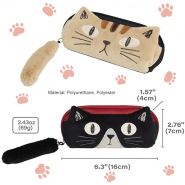 Cute Glasses Case Hard Shell [ Designed in Japan ] Unique Cat Eyeglass Case Hard Shell for Animal and Cat Lovers Gift - BY1I4EIMY
