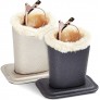 Faux Leather Eyeglass Holder Stand with Plush Lining Grey and Champagne 2-Pk - BT3LP6T0W