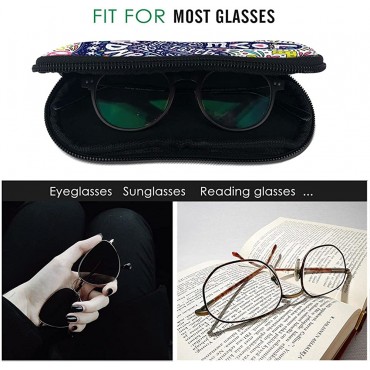 JSMSYH Unisex Glasses Case Soft Shell,Sunglasses Soft Case,Neoprene Glasses Case Eyeglass Safety Pouch Box with Belt Clip - BJ4CJK94D
