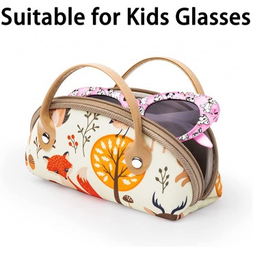 Kids Glasses Case Soft Eyeglass Case for Kids Various Pattern Cute Sunglasses Handbag Crossbody Bag for Children Girls Boys - BCS82316Y