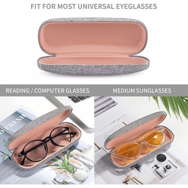 Marvolia Glasses Case Hard Shell Eyeglasses Case Linen Fabrics Protective Case for Sunglasses Eyeglasse for Men Women - B6T4YD3QT