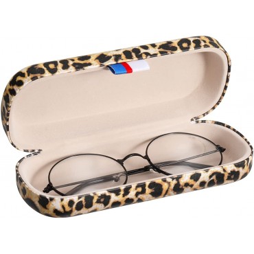 MoKo Eyeglass Case Hard Shell for Men Women Unisex Portable Travel Sunglasses Cases PU Leather Glasses Storage Box Holder - BKD69TP36