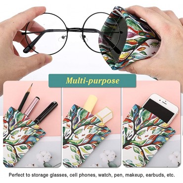 MoKo Glasses Case 2 Pack Portable Leather Soft Sunglasses Case for Women Men - BH6FPRZL4