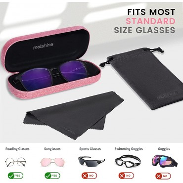 molshine Bling Hard Shell Glasses Case,Portable Sparkling Shiny Eyeglass Case for Men Women Girl Travel Study Work - BA3Y1VE60