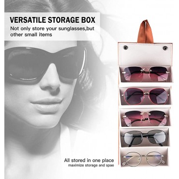 Multiple Sunglasses Organizer Case Holder for Travel Leather Eyeglass Case Hard Shell Hanging Wall Eyeglasses Storage Stand - BKXL9VZ18