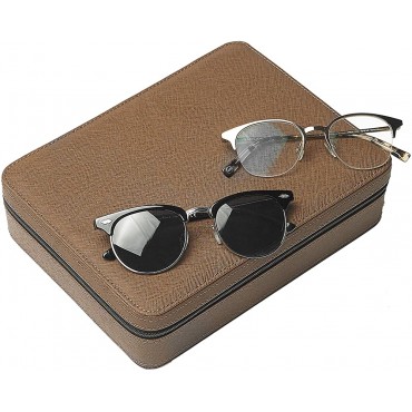 OYOBox Eyewear Travel Case Luxury 3-Slot Organizer for Multiple Glasses and Sunglasses - B4M9DVJDW