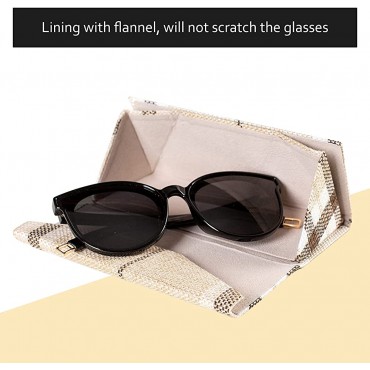 QY-CLZWG Foldable Triangle Spectacle Case Handmade Linen Portable Outdoor Glasses Case - BZTCBJ0LR