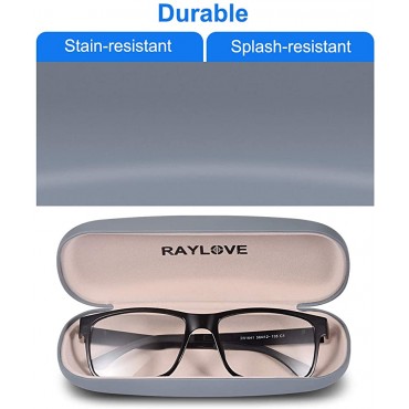 Raylove Unisex Hard Shell Eyeglasses Cases Protective Case For Glasses2Black+1Grey - B5COM994I