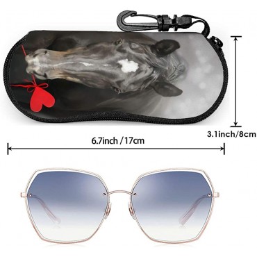 Sunglasses Soft Case Eyeglass Case Ultra Light Portable Neoprene Zipper with Belt Clip - BOJ7IUHSC