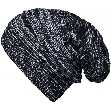 2 Pack Winter Slouchy Beanie Hat for Women & Men Knit Soft Cozy Oversized Warm Hats - BFRUB0BI4