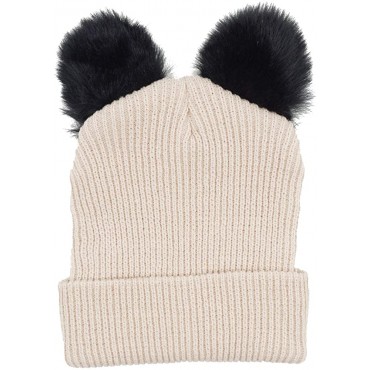 Bellady Winter Hats Cute Cat Ear Hat with Embroidered Warm Knit Crochet Ski Cap - B9WSRVK57
