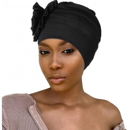 Bohend Women Turban Flower Headband Elastic Cap Pre-Tied Scarf Bonnet Beanie Headwrap Hats - BDHTM7IST
