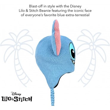Concept One Disney Lilo and Stitch Winter Beanie Hat Knitted Stocking Cap - B7PBM31UV