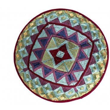 EMANUEL Yair Kippah for Men and Women Embroidered Silk Yarmulke Square Textured - BN49QBF15
