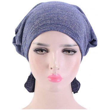 Ever Fairy 3 Colors Chemo Cancer Head Scarf Hat Cap Ethnic Cloth Print Turban Headwear Women Women's Ruffle Beanie Scarf - BSNEGB7GF