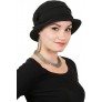 Fleece Flower Cloche Hat for Women Cancer Headwear Chemo Ladies Head Coverings - BNS2EBJ54