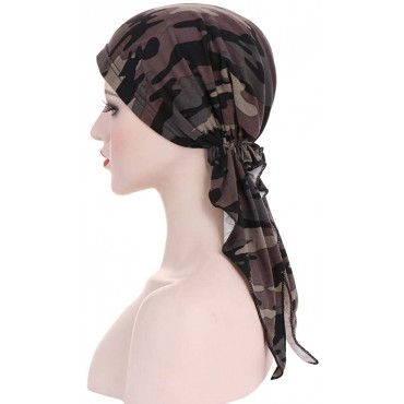 Fxhixiy Pre-Tied Bandana Turban Hat Chemo Cancer Headscarf Headwraps Headwear for Women Hair Cover Hat - BG309ZED2