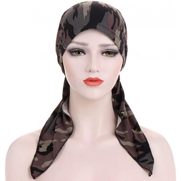 Fxhixiy Pre-Tied Bandana Turban Hat Chemo Cancer Headscarf Headwraps Headwear for Women Hair Cover Hat - BG309ZED2
