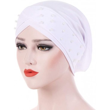 Fxhixiy Women Turban Head Wrap Pre-Tied Beaded Silky Cap Chemo Beanies Chemical Cancer Hair Cover Hat - BK1VUMNJ3