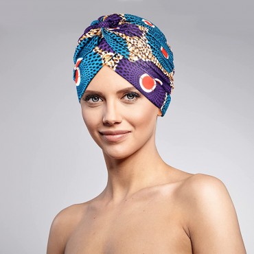 Geyoga 4 Pieces African Hair Wrap for Women Turban Cap Stretch Twisted Pleated Beanie Hat - BPK7TOZQ0