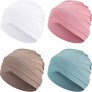 Geyoga 4 Pieces Women Turban Hats Slouchy Sleep Cap Headwrap Headwear - B1TR4UCQN
