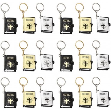 18pcs Mini Bible Keychain Mini Bible Handbag Pendant Religious Keychain - BOMWN6EK4