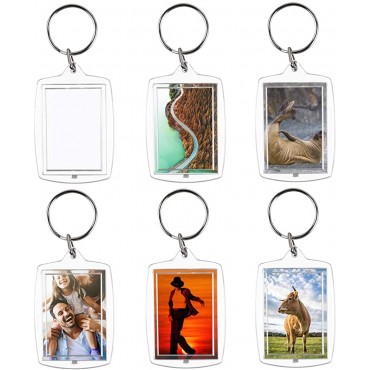 30 PCS Photo Insert Keychains Acrylic Clear Blank Keyrings Picture Frame Keyring with Split Ring for Personalised Custom and Passport Photo Size 1.57 Inch by 2.36 Inch - BDYPMNI6U