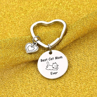 7RVZM Cat Person Gift Friendship Gift Pet Lover Gift Cat Mom Gift Cat Mom Jewelry Mothers Day Jewelry Cat Lover Gift Cat Lover Jewelry Cat Lover Keychain cat grandma gift Sister - BRKAZD7HS