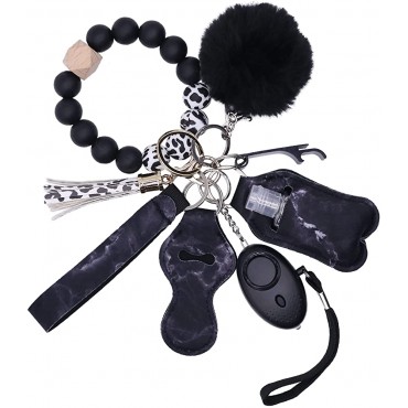 CHPITOS Keychains Set for Women Protection 10PCS Bead Keychain Bracelet Full Set Self Protection Key Ring Set - BBIC0PFKG