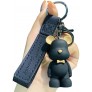 ComfyArt Men Women Elegant Nordic Europe Style Frosted Surface Vintage Bowknot Bear Keychain Key Ring Boy Girl Valentine Lover Christmas Birthday Collection Gift Bag Pendant Chain Wrist Strap -Black - BG8R0EXY2