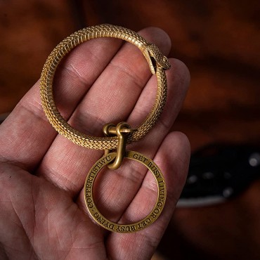 COPPERTIST.WU Brass Snake Keychain for Men Car Keychain for Women Key Ring Snake Cool Keychains Original Handcrafted Design - BNSHQRG6R