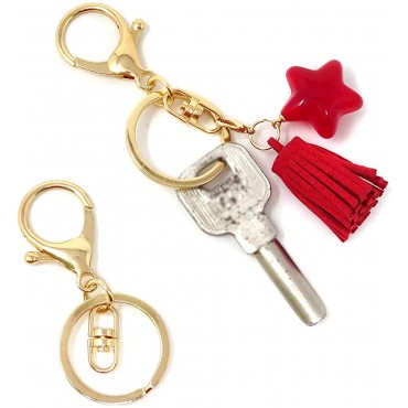 Honbay 20pcs Zinc Alloy KC Gold Lobster Claw Clasp Keychain Key Ring Loop Key Holders with Flat Split Ring - B0PQVKSM7