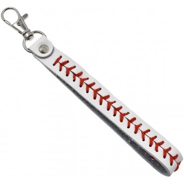 Towashine Baseball Seamed Leather Key Chain for Car Bag Purse Accessories Gifts（White） - B7NTQKPS5