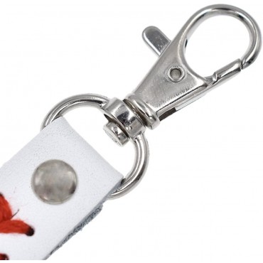 Towashine Baseball Seamed Leather Key Chain for Car Bag Purse Accessories Gifts（White） - B7NTQKPS5