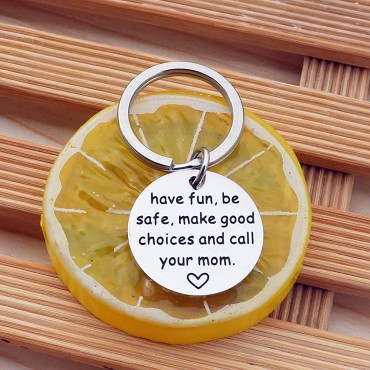 XYBAGS New Driver Keychain Gift Have Fun Be Safe Make Good Choices and Call Your Mom Daughter Son Graduation Key Ring Gifts - B7F0VQJLO