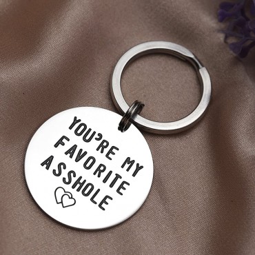 You're My Favorite Asshole Keychain Funny Man Gift Valentines Day for Husband Boyfriend Gifts - BJAKBUDU7