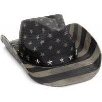 American Flag Cowboy Hat for Men and Women Western Costume Grey Unisex - B6E1NYSH3