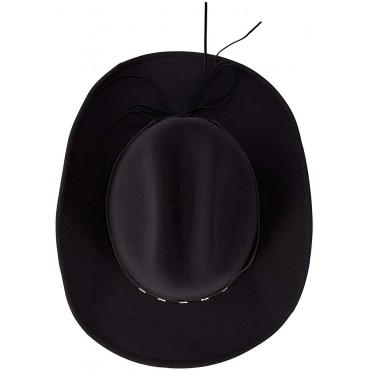Daesan Western Cowboy Hats Cowgirl Sheriff Hat Wide Brim Felt Fedora Men Women Cosplay Costume - BVVQ2GAMG