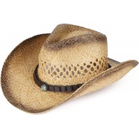 Figuat Sombreros Cowboy Hat for Men Women Sun Hat Straw Brown - BMVAVG132