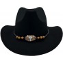 Gossifan Womens Classic Western Cowgirl Cowboy Wide Brim Hats with Belt - B5OPSP83G
